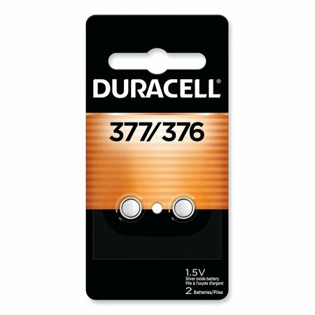 DURACELL Button Cell Battery, 376/377, 1.5 V, PK2 DURD377B2PK